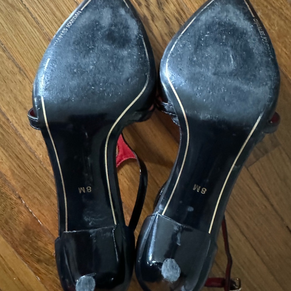 Charles Jourdan Paris black Leather Pumps with Ankle Strap!!!